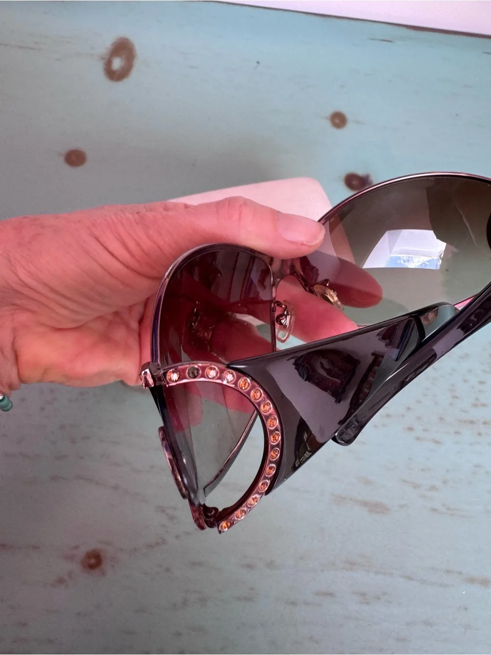 Vintage Versace Metallic Oversized Sunglasses with Brown Lenses